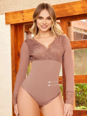TISSINI Women's Beige Body Control Shapewear - Elegant Support (S/M/L)