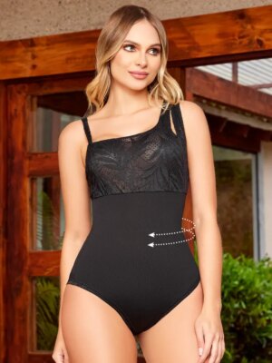 TISSINI Women's Black Body Yairen - Slimming Shapewear (Size S)