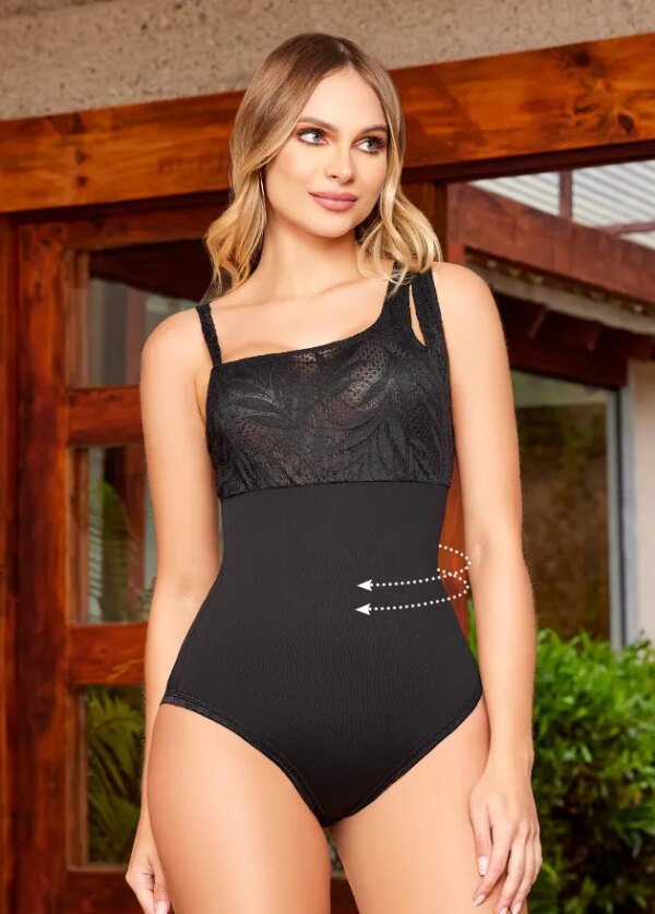 TISSINI Women's Black Body Yairen - Slimming Shapewear (Size S)